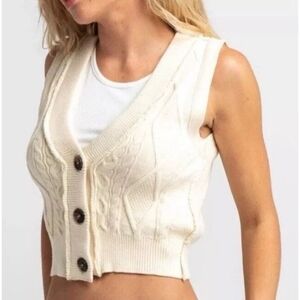 Nwt Free People Denson Cable Knit Sweater Vest S